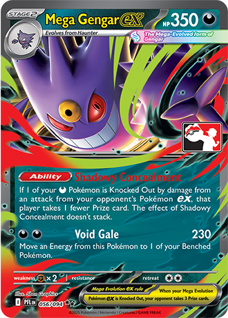 Mega Gengar ex (Mega Evolution Pokémon ex) (PPS9-PFL-056/094) (Double Rare) (Play! Pokémon Stamp)