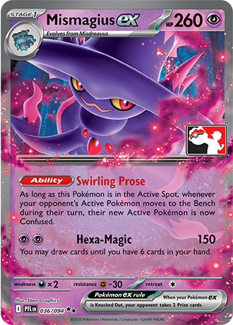 Mismagius ex (Stage 1 Pokémon ex) (PPS9-PFL-036/094) (Double Rare) (Play! Pokémon Stamp)
