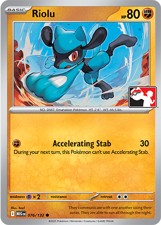 Riolu (Basic Pokémon) (PPS9-MEG-076/132) (Common) (Play! Pokémon Stamp)
