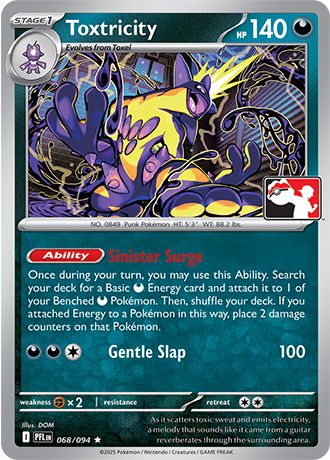 Toxtricity (Stage 1 Pokémon) (PPS9-PFL-068/094) (Rare) (Play! Pokémon Stamp)