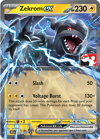 Zekrom ex (Basic Pokémon ex) (PPS9-BLK-034/086) (Double Rare) (Play! Pokémon Stamp)