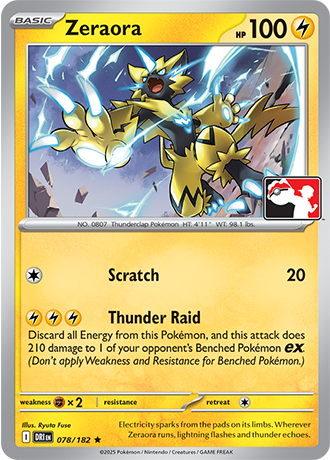 Zeraora (Basic Pokémon) (PPS9-DRI-078/182) (Rare) (Play! Pokémon Stamp)