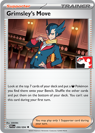Grimsley’s Move (Supporter) (PPS9-PFL-090/094) (Uncommon) (Play! Pokémon Stamp)