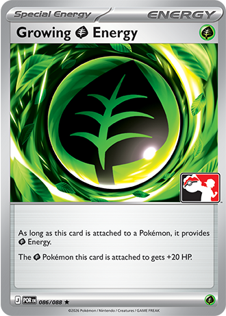 Growing Grass Energy (Special Energy) (PPS9-POR-086/088) (Rare) (Play! Pokémon Stamp)