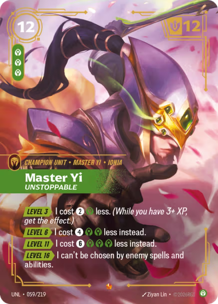 Master Yi, Unstoppable (Unit) (UNL-059/219) (E)