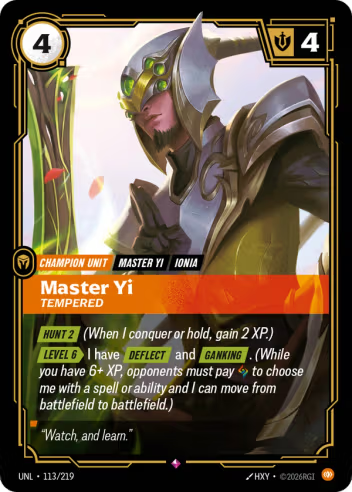 Master Yi, Tempered (Unit) (UNL-113/219) (R)
