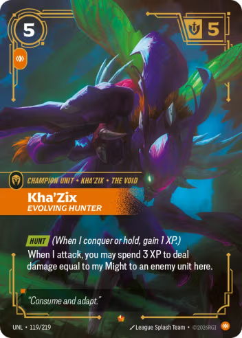 Kha'Zix, Evolving Hunter (Unit) (UNL-119/219) (E)