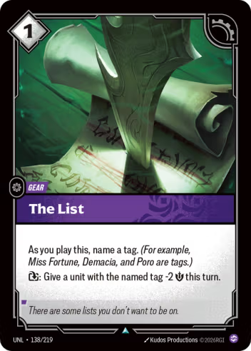 The List (Gear) (UNL-138/219) (U)