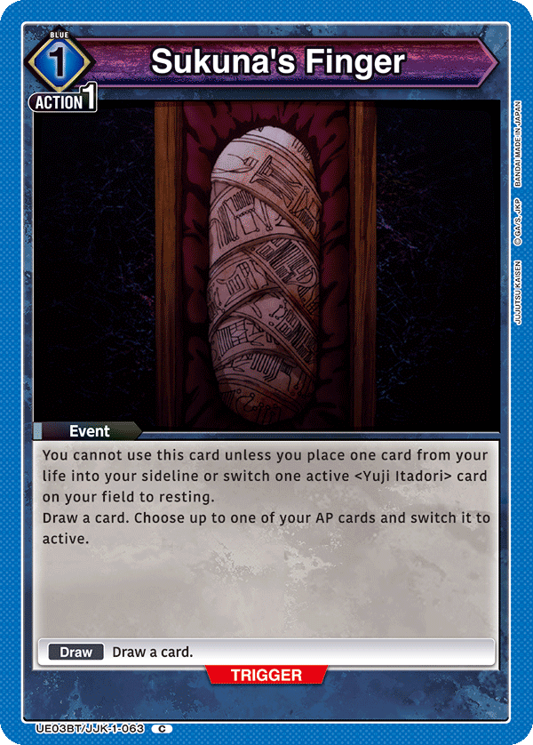 Sukuna's Finger (Event) (UE03BT/JJK-1-063) (C)