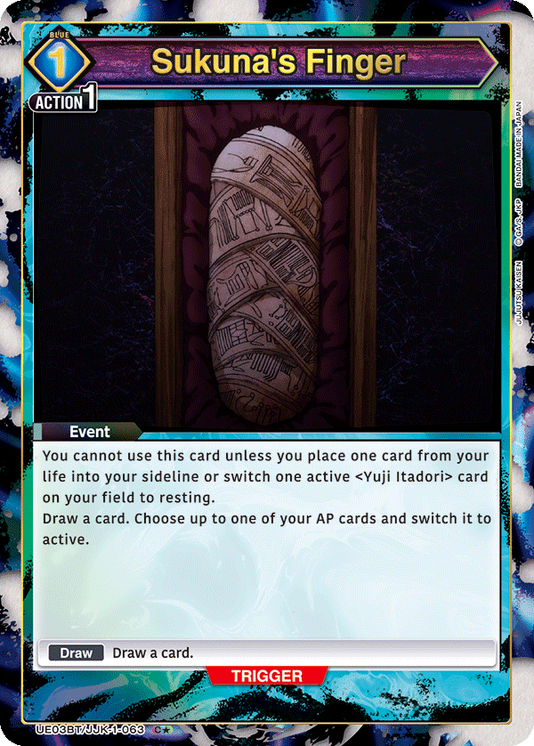 Sukuna's Finger (Event) (UE03BT/JJK-1-063) (C*) (Alternate Art)