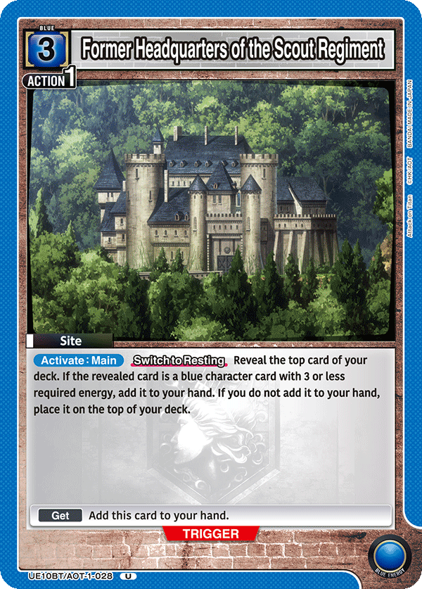 Former Headquarters of the Scout Regiment (Site)(UE10BT/AOT-1-028) (U)