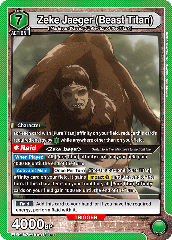 Zeke Jaeger (Beast Titan) (Character) (UE10BT/AOT-1-048) (SR)