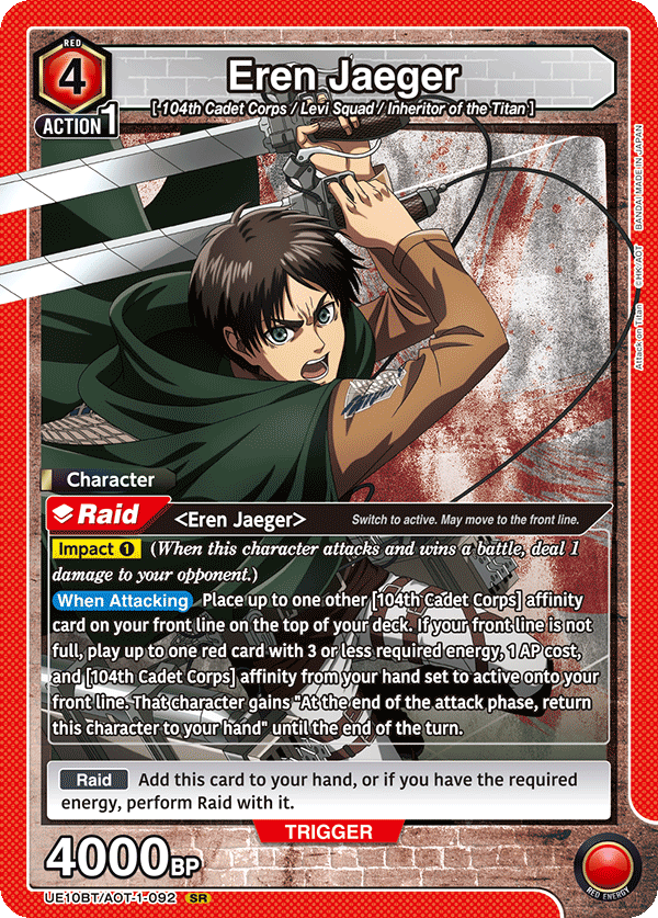 Eren Jaeger (Character) (UE10BT/AOT-1-092) (SR)