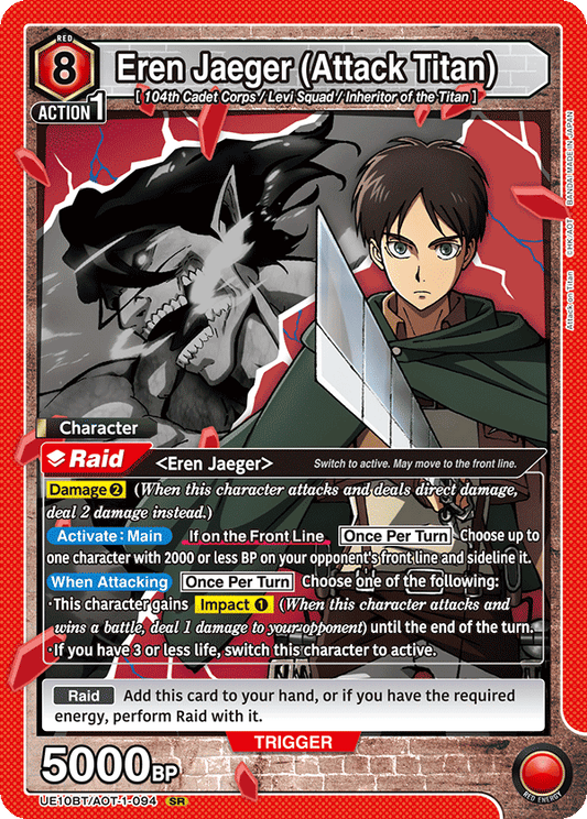 Eren Jaeger (Attack Titan) (Character) (UE10BT/AOT-1-094) (SR)