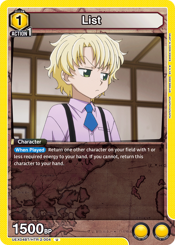 List (Event) (UEX04BT/HTR-2-004) (U)