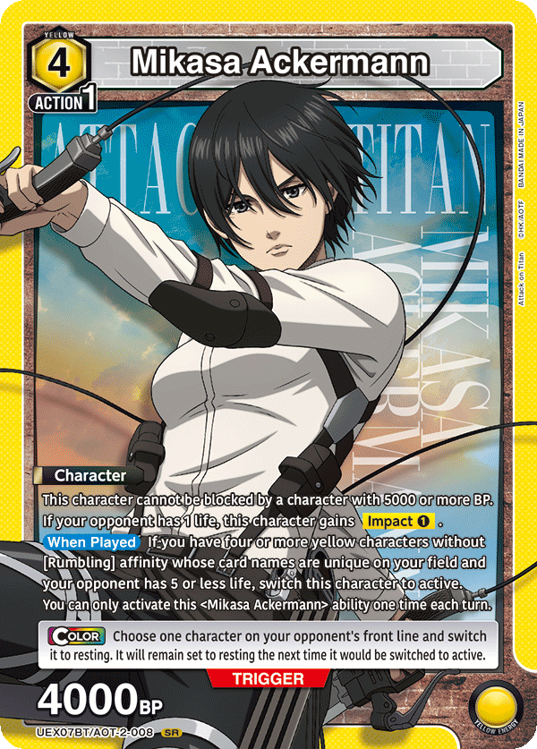 Mikasa Ackermann (Character) (UEX07BT/AOT-2-008) (SR)