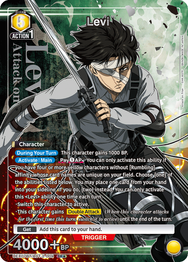 Levi (Character) (UEX07BT/AOT-2-009) (SR*) (Alternate Art)
