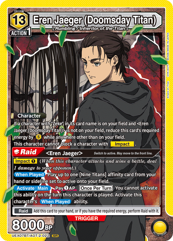 Eren Jaeger (Doomsday Titan) (Character) (UEX07BT/AOT-2-022) (SR)