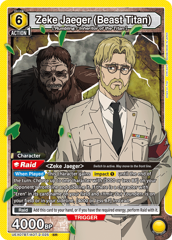 Zeke Jaeger (Beast Titan) (Character) (UEX07BT/AOT-2-025) (SR)