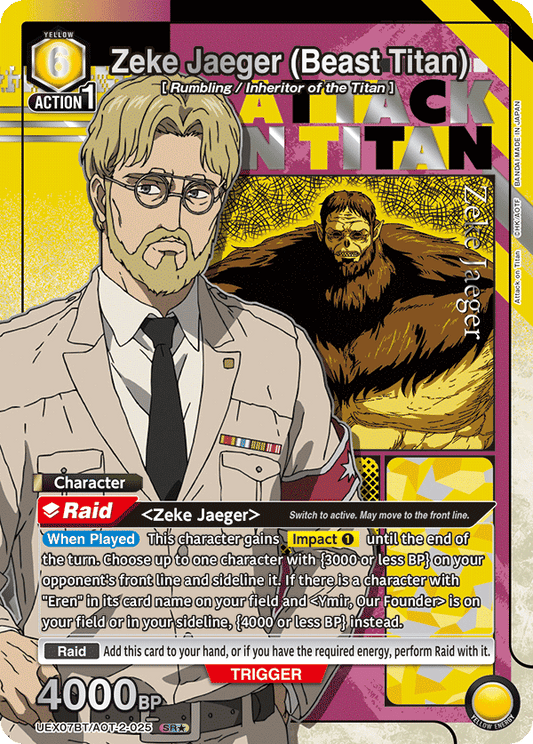 Zeke Jaeger (Beast Titan) (Character) (UEX07BT/AOT-2-025) (SR*) (Alternate Art)