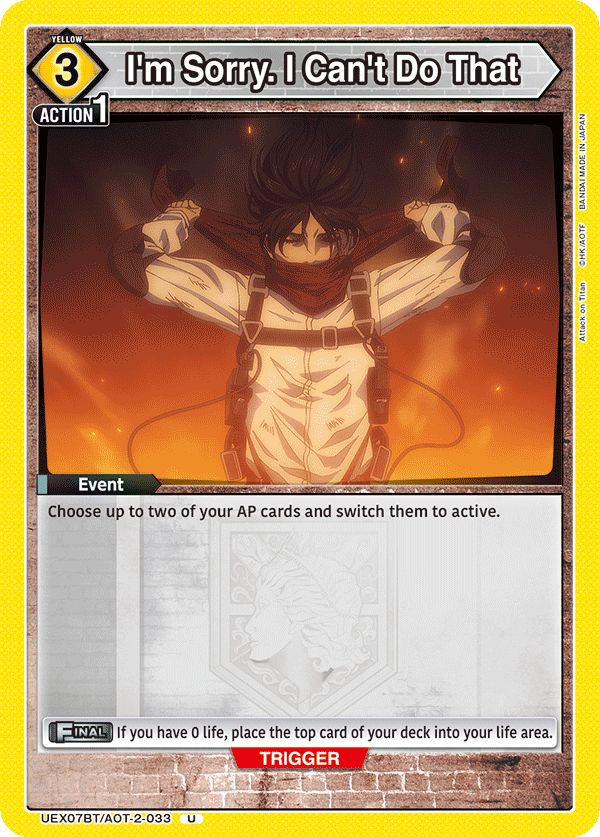 I'm Sorry. I Can't Do That (Event) (UEX07BT/AOT-2-033) (UC)