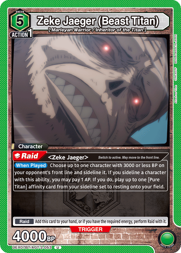 Zeke Jaeger (Beast Titan) (Character) (UEX07BT/AOT-2-053) (UC)