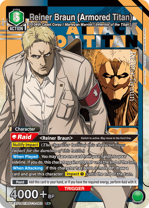 Reiner Braun (Armored Titan) (Character) (UEX07BT/AOT-2-060) (R*) (Alternate Art)