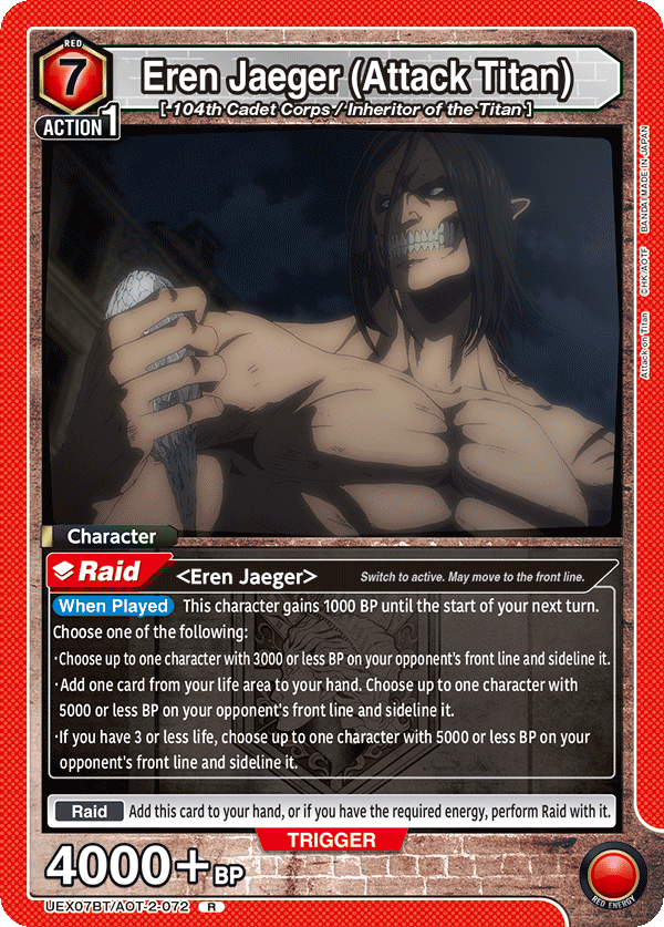 Eren Jaeger (Attack Titan) (Character) (UEX07BT/AOT-2-072) (R)