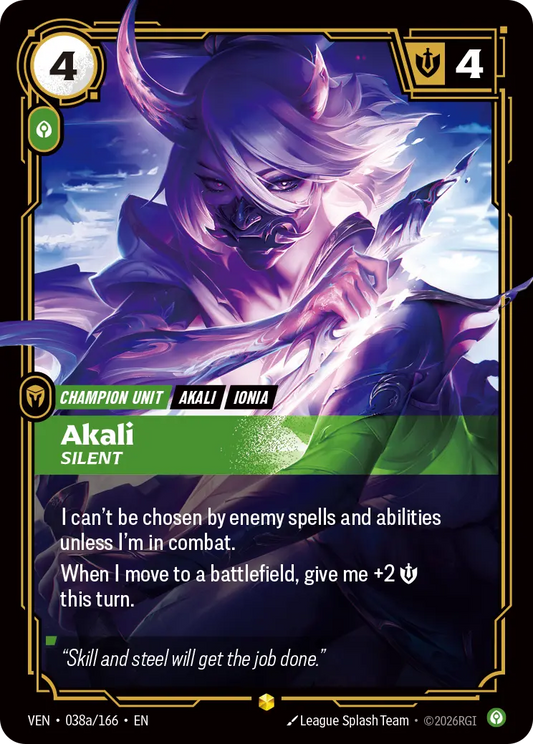 Akali, Silent (Unit) (VEN-038a/166) (R) (Alternate Art)