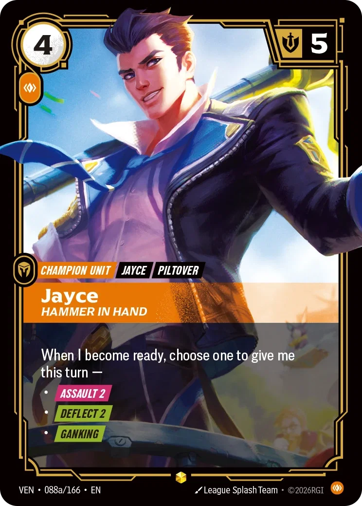 Jayce, Hammer in Hand (Unit) (VEN-088a/166) (R) (Alternate Art)