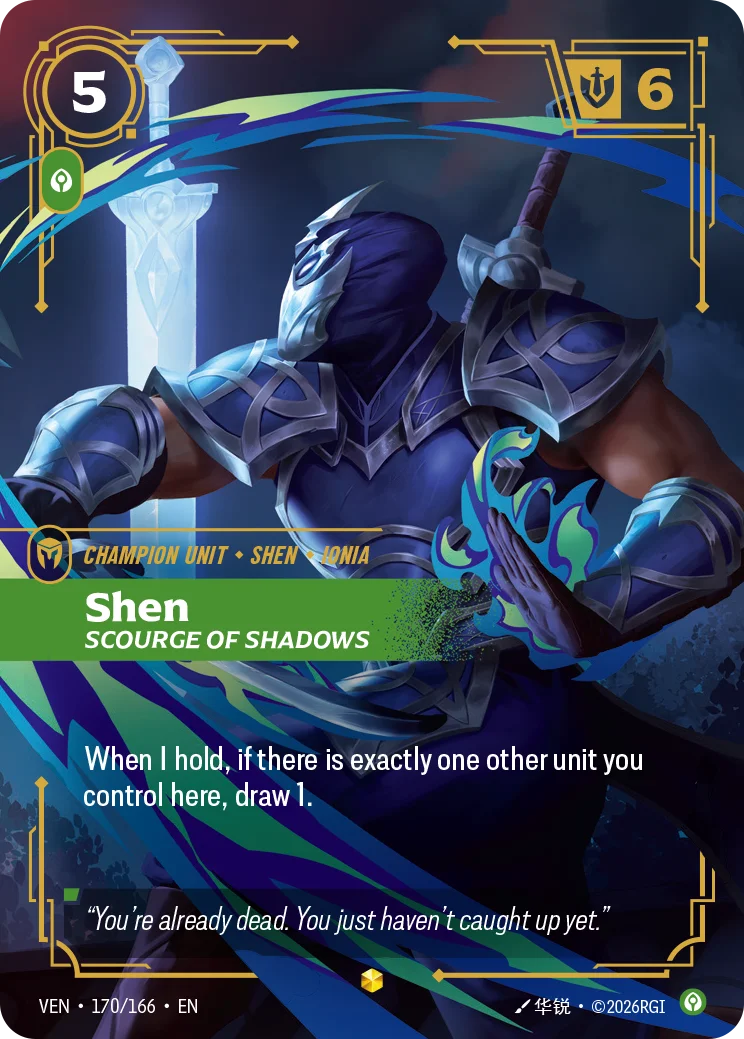 Shen, Scourge of Shadows (Unit) (VEN-170/166) (R) (Overnumbered)