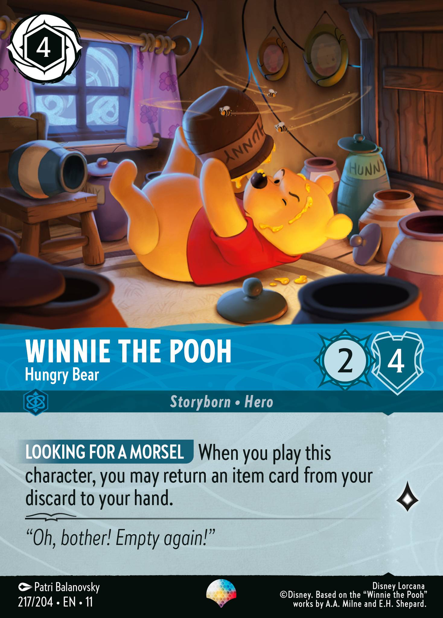 Winnie the Pooh - Hungry Bear (Storyborn - Ally)(217/204 EN 11) (Epic*) (Alternate Art)