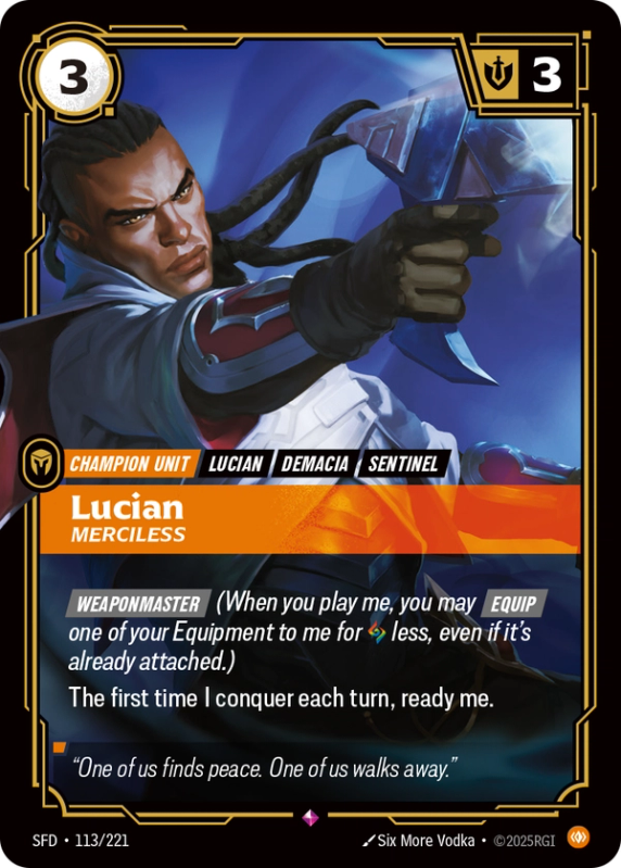 Lucian, Merciless (Champion Unit) (SFD-113/221) (Rare)