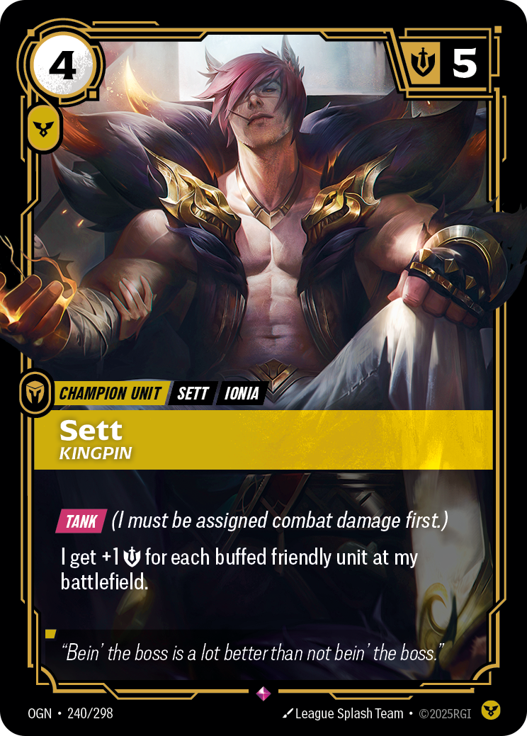 Sett, Kingpin (Champion Unit) (OGN-240/298) (Rare)