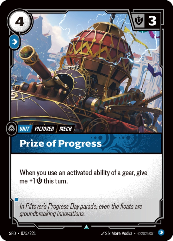Prize of Progress (Unit) (SFD-075/221) (UnCommon)