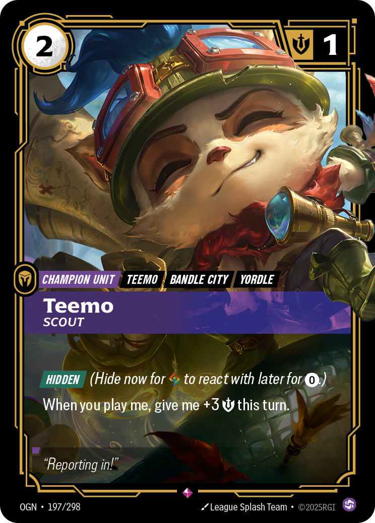 Teemo, Scout (Champion Unit) (OGN-197/298) (Rare)