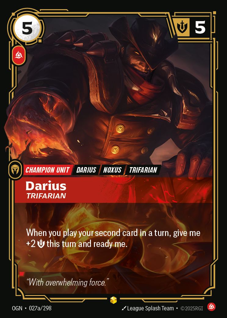 Darius, Trifarian (Champion Unit) (OGN-027a/298) (Showcase)