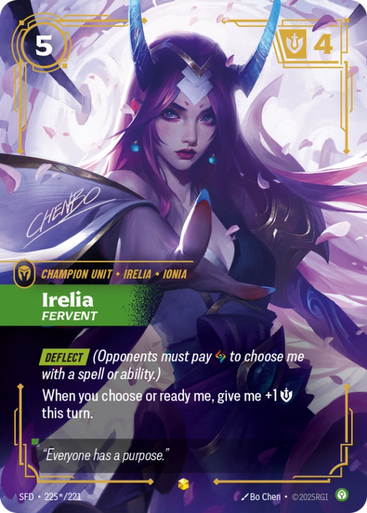 Irelia Fervent (Champion Unit) (SFD-225*/221) (Showcase Signature)