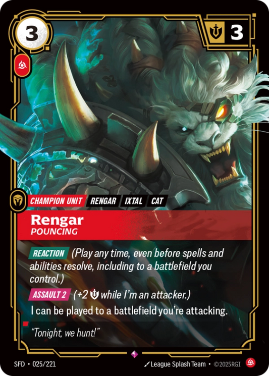 Rengar, Pouncing (Champion Unit) (SFD-025/221) (Rare)