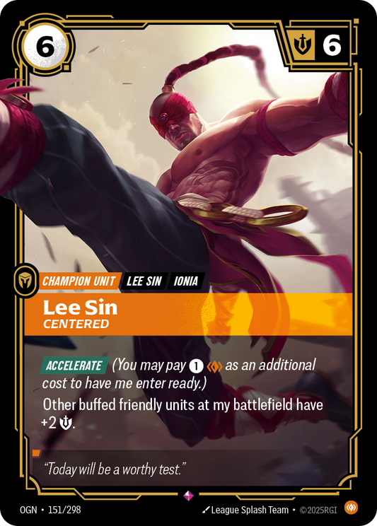 Lee Sin, Centered (Champion Unit) (OGN-151/298) (Rare)