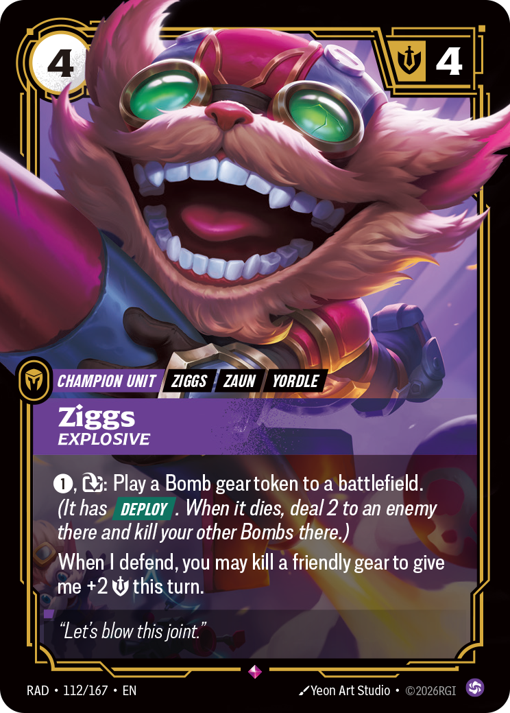 Ziggs, Explosive (Unit) (RAD-112/167) (Rare)