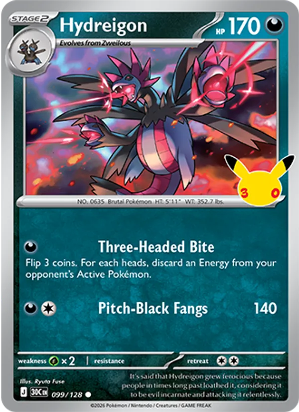 Hydreigon (Stage 2 Pokémon) (30C-099/128) (Common)