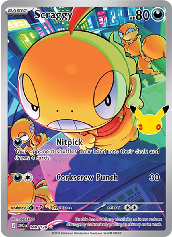 Scraggy (Basic Pokémon) (30C-140/128) (Illustration Rare)