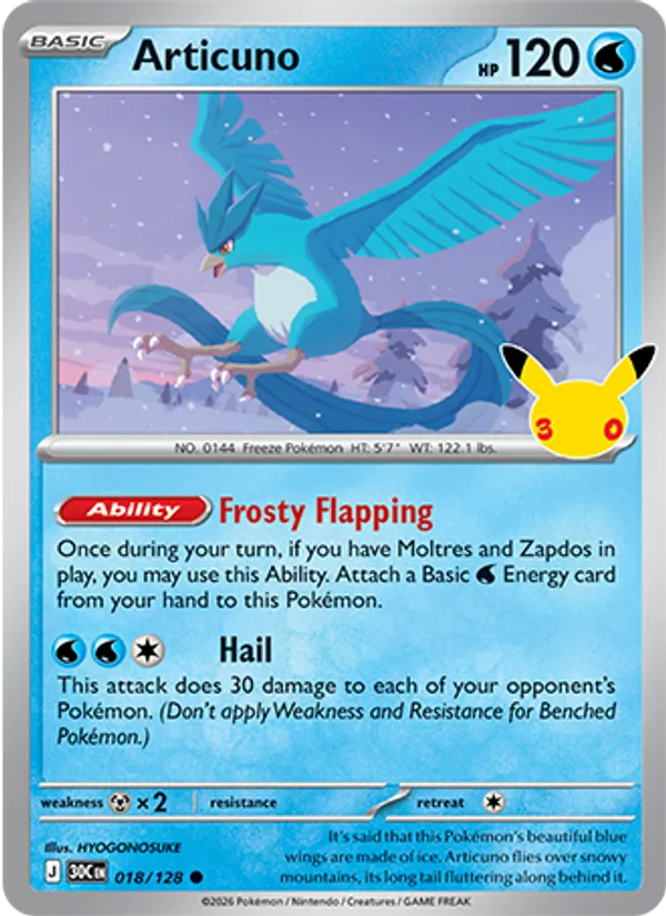 Articuno (Basic Pokémon) (30C-018/128) (Common)
