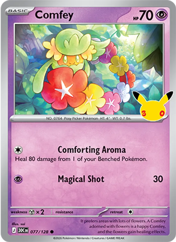 Comfey (Basic Pokémon) (30C-077/128) (Common)