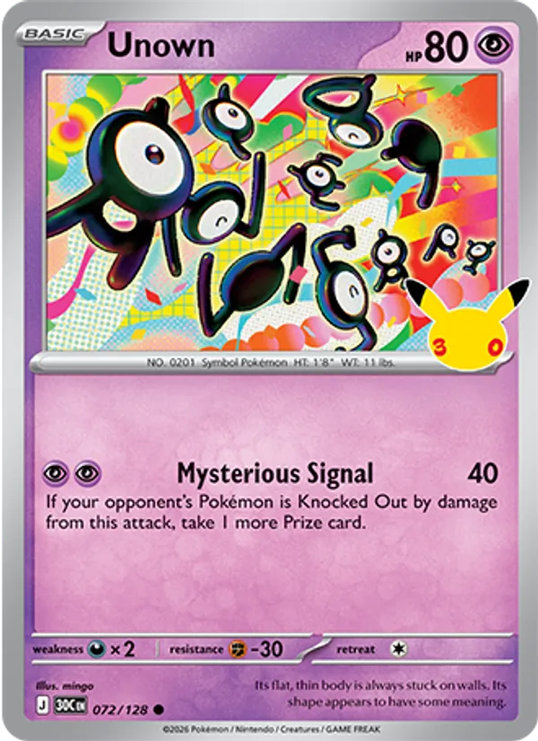 Unown (Basic Pokémon) (30C-072/128) (Common)
