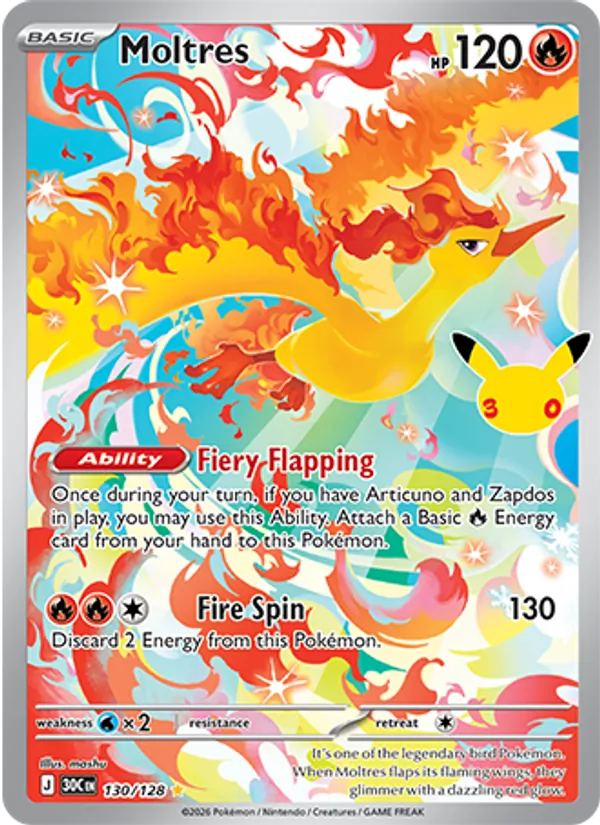Moltres (Basic Pokémon) (30C-130/128) (Illustration Rare)