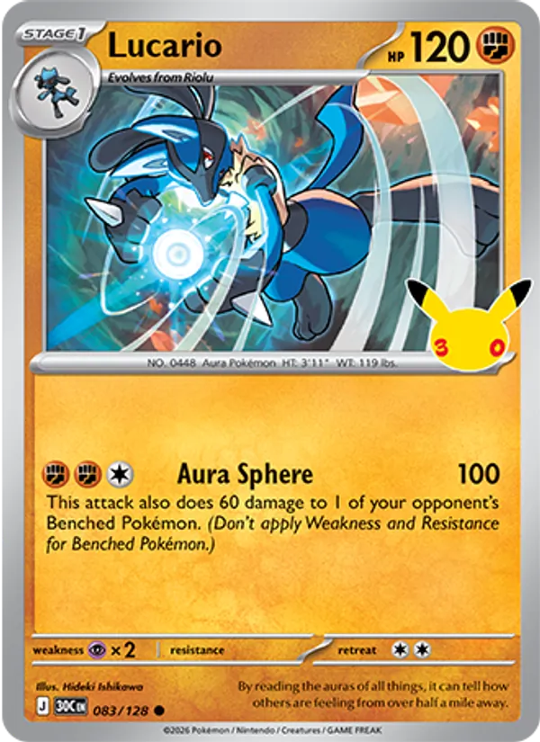 Lucario (Stage 1 Pokémon) (30C-083/128) (Common)