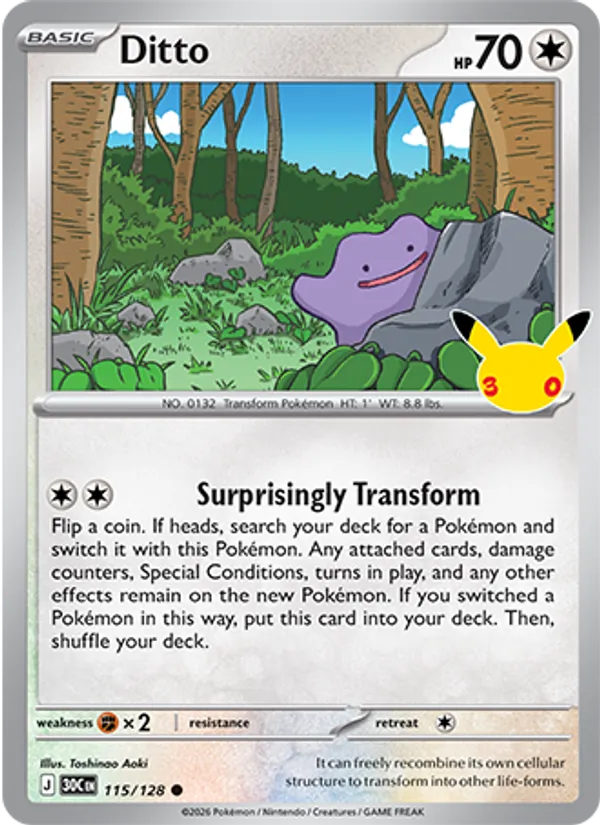 Ditto (Basic Pokémon) (30C-115/128) (Common)