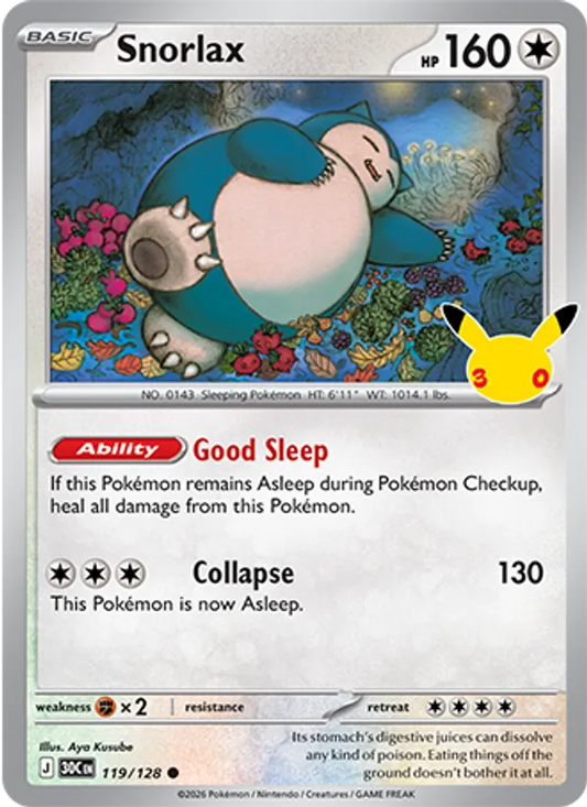 Snorlax (Basic Pokémon) (30C-119/128) (Common)
